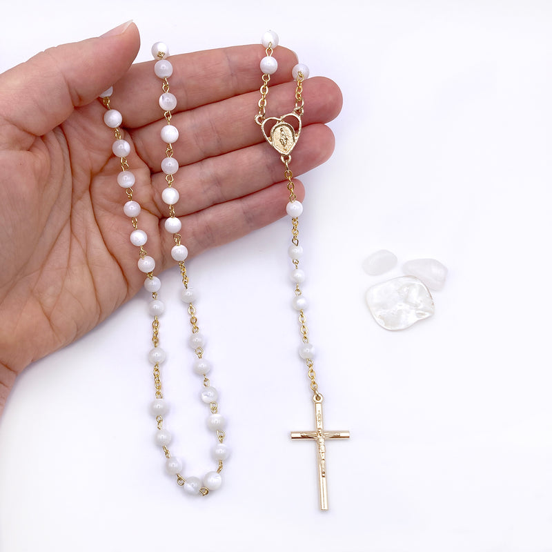 Rosenkranzdose Dose für Rosenkranz kommunionsrosenkranz rosenkranzkette echt perlmutt kommunionsgeschenk Erstkommunion Etui Aufbewahrung Rosenkranz Metalldose Schmuckdose Schmuckaufbewahrung, Taufschmuck weiß gold rund 7cm religiöses und christliches Motiv: Kelch Geschenk Konfirmation Firmung KommunionErstkommunion Taufe Taufgeschenk, Reiseschmuckdose Reiseschmucketui für Jungen Jungs Bub Buben Mädchen katholisches Motiv religiöses