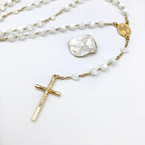 Perlmutt Rosenkranz weiß weiss mit Herz Herzchen Zwischenperlen gold goldfarben Rosenkranzdose Dose für Rosenkranz kommunionsrosenkranz rosenkranzkette echt perlmut kommunionsgeschenk Erstkommunion Etui Aufbewahrung Rosenkranz Metalldose Schmuckdose Schmuckaufbewahrung Taufschmuck religiöses und christliches Motiv Kelch Geschenk Konfirmation Firmung KommunionErstkommunion Taufe Taufgeschenk für Mädchen katholisches Motiv religiöses