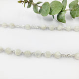 Rosenkranz, weißer Rosenkranz, Perlmuttosenkranz, Perlmutt weiß, Erstkommunion Geschenk für Mädchen, Kommunionsrosenkranz, Hochzeit, langer Rosenkranz, weiße Perlmuttperlen, kleine Kreuzchen als Zwischenperle