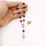 kleiner Rosenrkanz Minirosenkranz Mini-Rosenkranz Kurzer Autorosenkranz mit Verschluss dunkelbraun Holz Autorosenkranz für Rückspiegel Geshenk Führerschein Erstkommunion kommunion hellbraun hellbraune Holzperlen Holzrosenkranz, naturperlen natur Geschenk zur Firmung Kommunionrosenkran religiöses Gastgeschenk Reiserosenkranz Handrosenkranz Reiseschutz