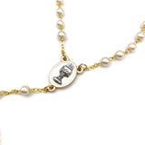 Kommunions-Rosenkranz, Wachsperlen, gold