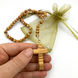 Olivenholz Rosenkranz echte Olivenholzperlen Olivenrosenkranz geknüpft Olivenholzkreuz Kreuz echt Holzrosenkranz Geschenk junge bub mann firmung jugendweihe konfirmation firmung 