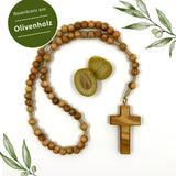 Olivenholz Rosenkranz echte Olivenholzperlen Olivenrosenkranz geknüpft Olivenholzkreuz Kreuz echt Holzrosenkranz Geschenk junge bub mann firmung jugendweihe konfirmation firmung