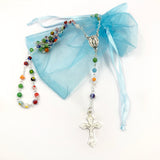 Besonderer Bunter Rosenkranz, Muranoglas-Perlen, Glas, Kinderrosenkranz, Geschenk Mädchen und Junge, Konfirmation, Kommunion