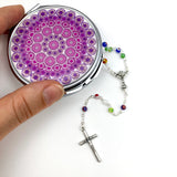 bunter Rosenkranz Murano Muranoglas Kommunionsrosenkranz bunt Kinderrosenkranz Glasperlen Muranorosenkranz Muranoglasrosenkranz Geschenk für Kinder zur Firmung Konfirmation Kommunion Erstkommunion Mädchen Junge Bub Zwillinge Konfirmationsgeschenk Kommunionsgeschenk Kelch Mitelstück pink blau