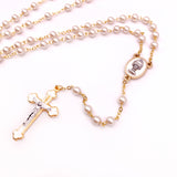 Kommunionsrosenkranz für Mädchen zur Erstkommunion Geschenk set etui kelch Rosenkranzdose Dose für Rosenkranz kommunionsrosenkranz rosenkranzkette echt perlmutt kommunionsgeschenk Erstkommunion Etui Aufbewahrung Rosenkranz Metalldose Schmuckdose Schmuckaufbewahrung, Taufschmuck weiß gold rund 7cm religiöses und christliches Motiv: Kelch Geschenk Konfirmation Firmung KommunionErstkommunion Taufe Taufgeschenk für Mädchen katholisches Motiv religiöses