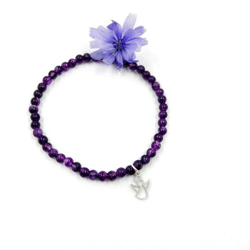 Armband, Amethyst, Engelanhänger