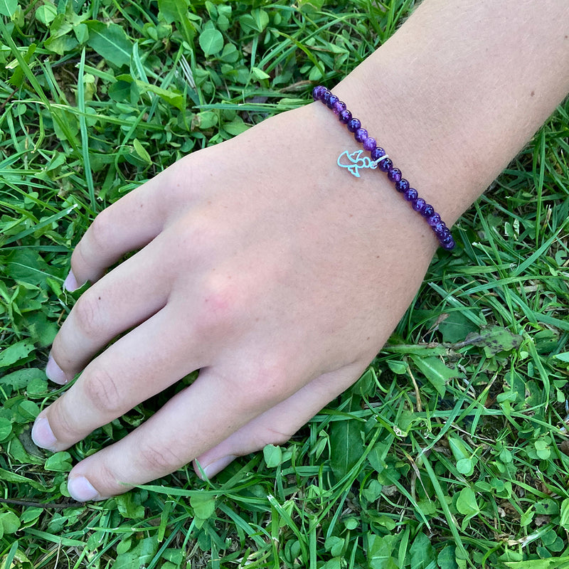 Armband, Amethyst, Engelanhänger