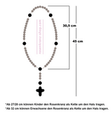 Roter Rosenkranz rot Geschenk für Mädchen Frau Glasrosenkranz Glasperlen Rosenkranz zur Konfirmation Firmung Rosenkranzkette zum Umhängen rot Geschenk für Frauen