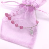 Armband zur Erstkommunion  Kommunion  Kommunionsgeschenk Geschenk für Mädchen Rosenquarzrosenkranz  Edelstein  Edelsteinrosenkranz  Rosenkranz rosa pink Rosenquarz Silber Geschenk Konfirmation Firmung  Mädchen Weihnachtsgeschenk Armband für Frauen echt Rosenkquarz 925 Sterlingsilber echt silber
