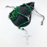 Rosenkranz, Aventurin, grün, Sterlingsilber