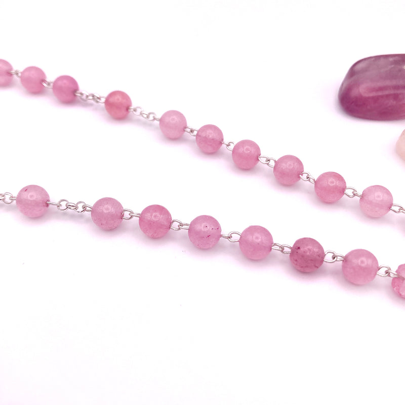Rosenkranz rosa pink Rosenquarz echt Silber Silberrosenkranz, Firmung Erstkommunion Taufe Taufgeschenk Mädchen Rosenquarzrosenkranz Edelstein Edelsteinrosenkranz Rosenkranz Edelstein Rosenquarz rosa Silber Geschenk Konfirmation Mädchen Sterlingsilber