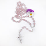 Sterlingsilber echt silber Rosenkranz rosa pink Rosenquarz Perlen Silberrosenkranz Geschenk Mädchen Firmung Erstkommunion Kommunion Konfirmation Taufe Rosenquarzrosenkranz Edelstein Edelsteinrosenkranz Rosenkranz Edelstein, 