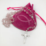Sterlingsilber echt silber Rosenkranz rosa pink Rosenquarz Perlen Silberrosenkranz Geschenk Mädchen Firmung Erstkommunion Kommunion Konfirmation Taufe Rosenquarzrosenkranz Edelstein Edelsteinrosenkranz Rosenkranz Edelstein, 