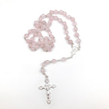 Sterlingsilber echt silber Rosenkranz rosa pink Rosenquarz Perlen Silberrosenkranz Geschenk Mädchen Firmung Erstkommunion Kommunion Konfirmation Taufe Rosenquarzrosenkranz Edelstein Edelsteinrosenkranz Rosenkranz Edelstein, 