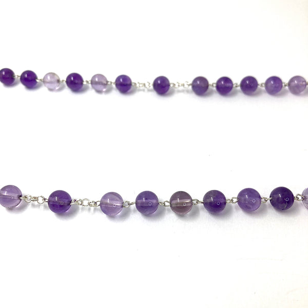 Edelstein Rosenkranz, Amethyst Perlen, echt Silber, lila, violett, Rosenkranz Konfirmation, Mädchen, Firmung, Geschenk zur Konfirmation, Kommunionsgeschenk