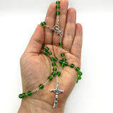 Klassischer Rosenkranz Glas grün grasgrün Glasperlen Geschenk für Jungen  Bub Buben Mann zur Konfirmation Firmung Konfirmationsgeschenk Firmungsgeschenk Firmpate Firmpatin Rosenkranzkette Kommunion Kommuniongeschenk Junge