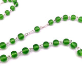 Klassischer Rosenkranz, Glas grün grasgrün Glasperlen Geschenk für Jungen  Bub Buben Mann zur Konfirmation Firmung Konfirmationsgeschenk Firmungsgeschenk Firmpate Firmpatin Rosenkranzkette Kommunion Kommuniongeschenk Junge