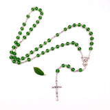Klassischer Rosenkranz, Glas grün grasgrün Glasperlen Geschenk für Jungen  Bub Buben Mann zur Konfirmation Firmung Konfirmationsgeschenk Firmungsgeschenk Firmpate Firmpatin Rosenkranzkette Kommunion Kommuniongeschenk Junge