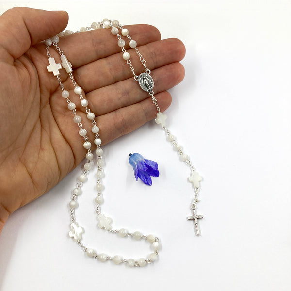 Kreuz Jesus Jungfrauen Maria Rosenkranz Perlen Perlen Halskette