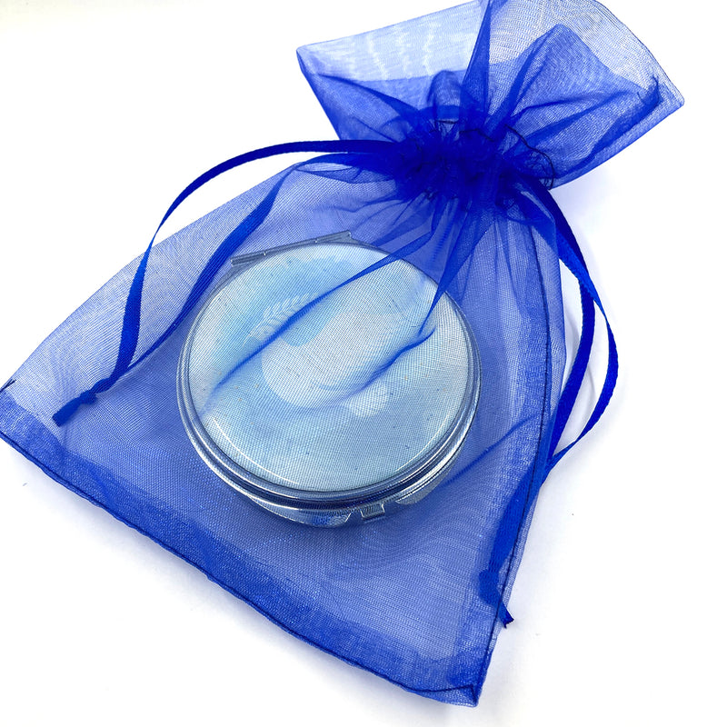 Rosenkranz in Rosenkranzdose, royalblau