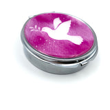 Schmuckdose pink rosa Taube Etui Box Dose Rosenkranzdose Rosenkranzetui Rosenkranzbox Reiseschmucketui Reiseschmuck Taufschmuck Aufbewahrung Geschenk Taufe Mädchen Taufgeschenk christliches katholisch Erstkommunion Konfirmation Firmung Geldgeschenk