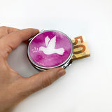 Rosenkranzdose, Taube, pink, Ø 7 cm