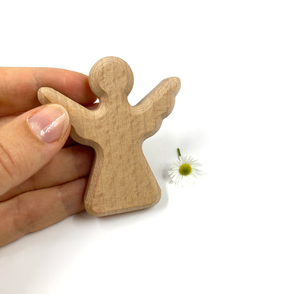 Kleiner Engel  Holz Schutzengel für Kinder Geschenk Taufe Kommunion Firmung Gastgeschenk Handschmeichler Geschenk von Eltern Großeltern Kindergeschenk Taufgeschenk engel Erstkommunion Konfirmation 