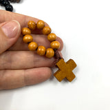 Rosenkranz für die Geldbörse Brieftasche Finger Rosenkranz  Mini Rosenkranz braun fingerrosenkranz christlicher Reiseschutz Olivenholz Zehner blau braun rot beige natur schwarz cognac grün