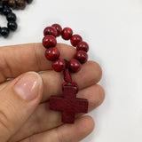 Rosenkranz für die Geldbörse Brieftasche Finger Rosenkranz  Mini Rosenkranz braun fingerrosenkranz christlicher Reiseschutz Olivenholz Zehner blau braun rot beige natur schwarz cognac grün