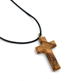 Halskette, Olivenholz-Kreuz