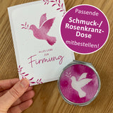 Schöne moderne Glückwunschkarte zur Firmung  für Mädchen pink rosa Firmkarte, hochwertig edel Taube Grußkarte
Taubensymbol christliches Symbol Taube 