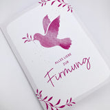Schöne moderne Glückwunschkarte zur Firmung  für Mädchen pink rosa Firmkarte, hochwertig edel Taube Grußkarte
Taubensymbol christliches Symbol Taube