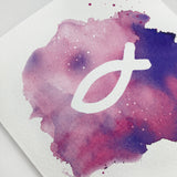 moderne Glückwunschkarte zur Konfirmation Firmung für Mädchen Fisch Fischmotiv pink rosa lila violett Firmkarte Konfirmationskarte  Glückwünsche zur Konfirmation christliches Motiv Fisch 