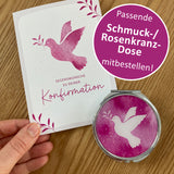 Glückwunschkarte Konfirmation, Taube, pink