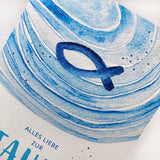 Glückwunschkarte Taufe, Fisch