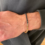 Männerarmband mit Kreuz Geschenk Konfirmation Firmung Junge Bub Jugendlicher Jugendweihe Geschenk Vater Opa Mann schwarzes Armband dehnbar Kreuz Edelstein Onyx Hämatit braun Japsis