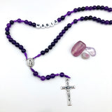 Personalisiert: Edelstein Rosenkranz mit/ohne Namen