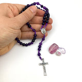 Personalisiert: Edelstein Rosenkranz mit/ohne Namen