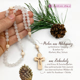 Drei 3 Nonnen Goldenstein Salzburg Kloster Spende Rosenkranz Klosterschwestern drei schwestern Zirbe Zirbenholzperlen handgemachter Rosenkranz Österreich handgefertigt handgeknüpft Spende Spenden limitierte Rosenkranz Edition Rosenkranz kaufen Österreich