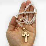 Rosenkranz Nonnen Goldenstein Klosterschwestern Salzburg drei schwestern Goldenstein Zirbe Zirbenholzperlen handgemachter Rosenkranz Österreichhandgefertogt handgeknüpft Spende Spenden limitierte Rosenkranz Edition Rosenkranz kaufen Österreich