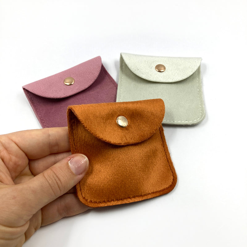 Rosenkranzbeutel Beutel für Rosenkranz Aufbewahrung Etui Schmuckbeutel für Rosenkränze Taufschmuck zart klein Samtbeutel Rosenkranzkette Beutel für Gebetskette blau orange rosa grau klein kleiner schwarz beige weiß druckknopf