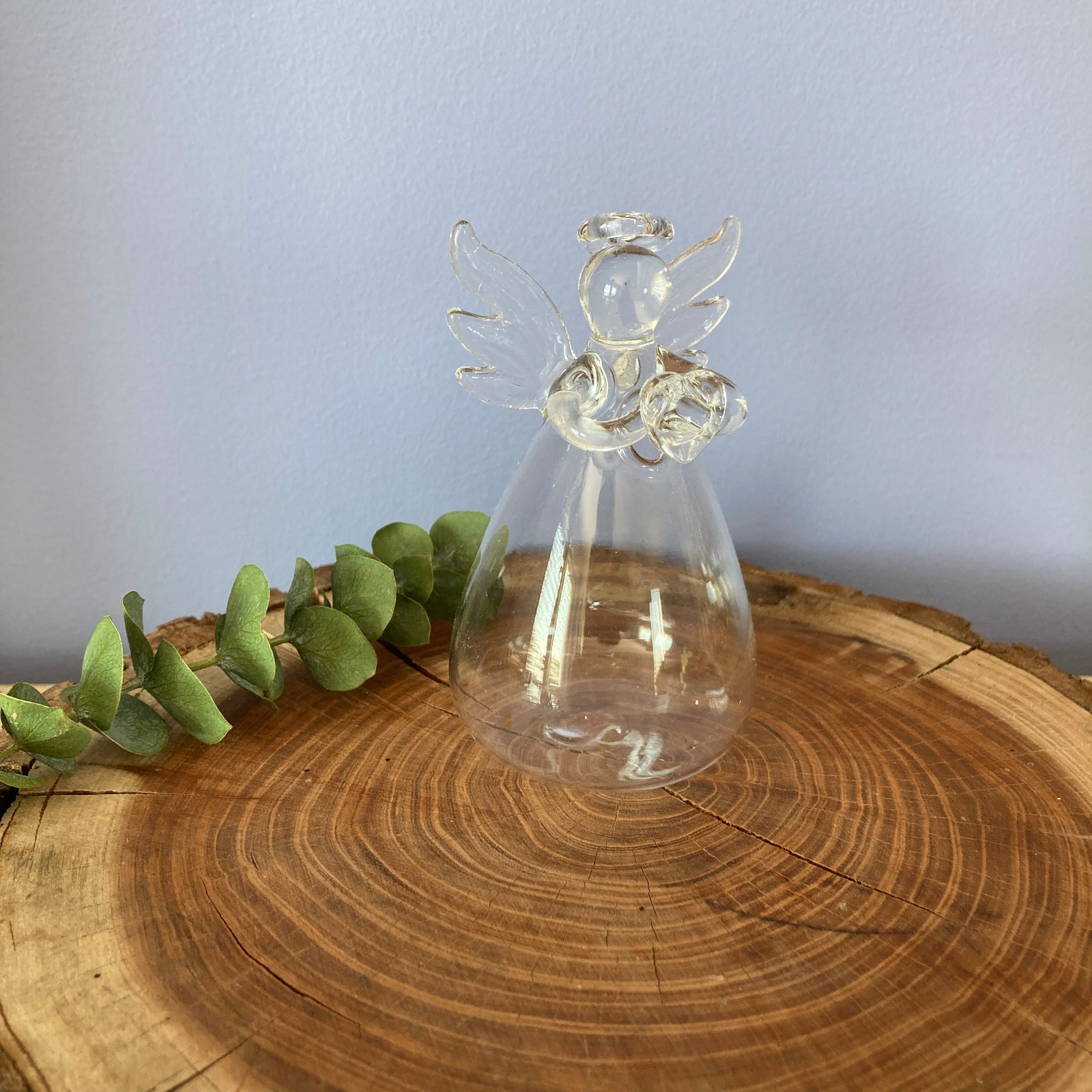 MARZIUS Glas Engel Figur Mit Löwenzahn - Dekoratives Nachtlicht Für Zuhause