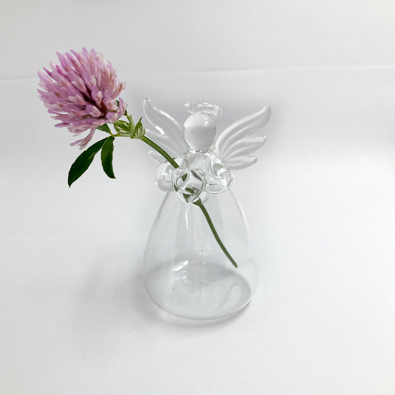 Glasvase Engel, Vase Engel als Geschenk zu Nikolaus und Weihnachten, kleines Weihnachtsgeschenk, Nikolausgeschenk für Frauen, Geschenkidee zur Firmung, Geschenk zur Konfirmation für Jugendliche, Mädchen, Schutzengel für Oma, Mama