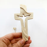 Friedenskreuz, Auferstehungskreuz, 12 cm, Wandkreuz, Holzkreuz, Kreuz aus Holz, Kruzifix, Kreuz zum Aufhängen, Geschenk Hauseinzug, GEschenk Taufe, Erstkomunion, Kommunion, Firmung, Konfirmation, Geschenk für Bub, Junge