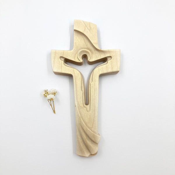 Friedenskreuz, Auferstehungskreuz, 12 cm, Wandkreuz, Holzkreuz, Kreuz aus Holz, Kruzifix, Kreuz zum Aufhängen, Geschenk Hauseinzug, GEschenk Taufe, Erstkomunion, Kommunion, Firmung, Konfirmation, Geschenk für Bub, Junge