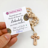 Zirbenholz-Rosenkranz, österreichische Handarbeit