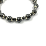Armband, Männerarmband, Armband für Jungen zur Konfirmation, christliches Armband, Geschenk für Papa, Opa, Mann, schwarz, Armschmuck, Jugendweihe, weites Armband mit Edelsteinperlen, Hämatitperlen, Hämatit , Blutstein